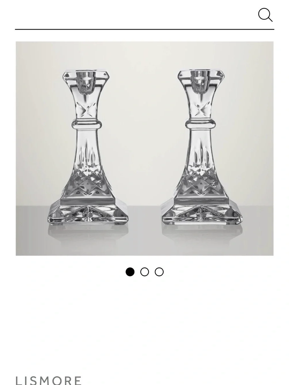 Waterford Lismore 6” Clear Crystal Cut Candlestick Pair